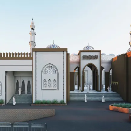 Mosque Main Façade — Architectural Render