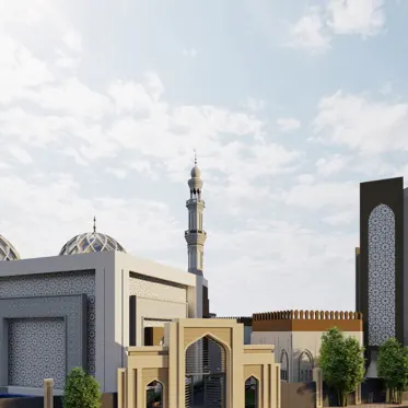 Mosque and Residential Block — Architectural Render